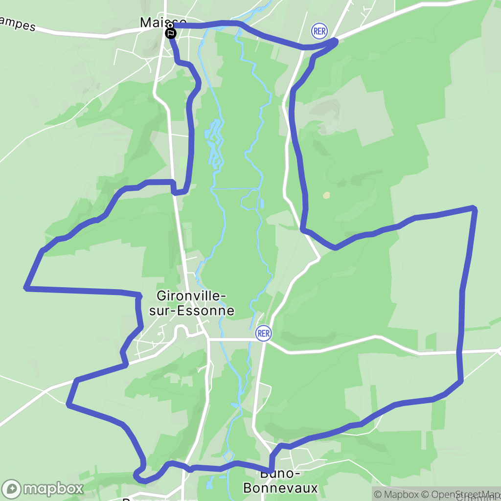 Maisse : carte du parcours de randonnée - France