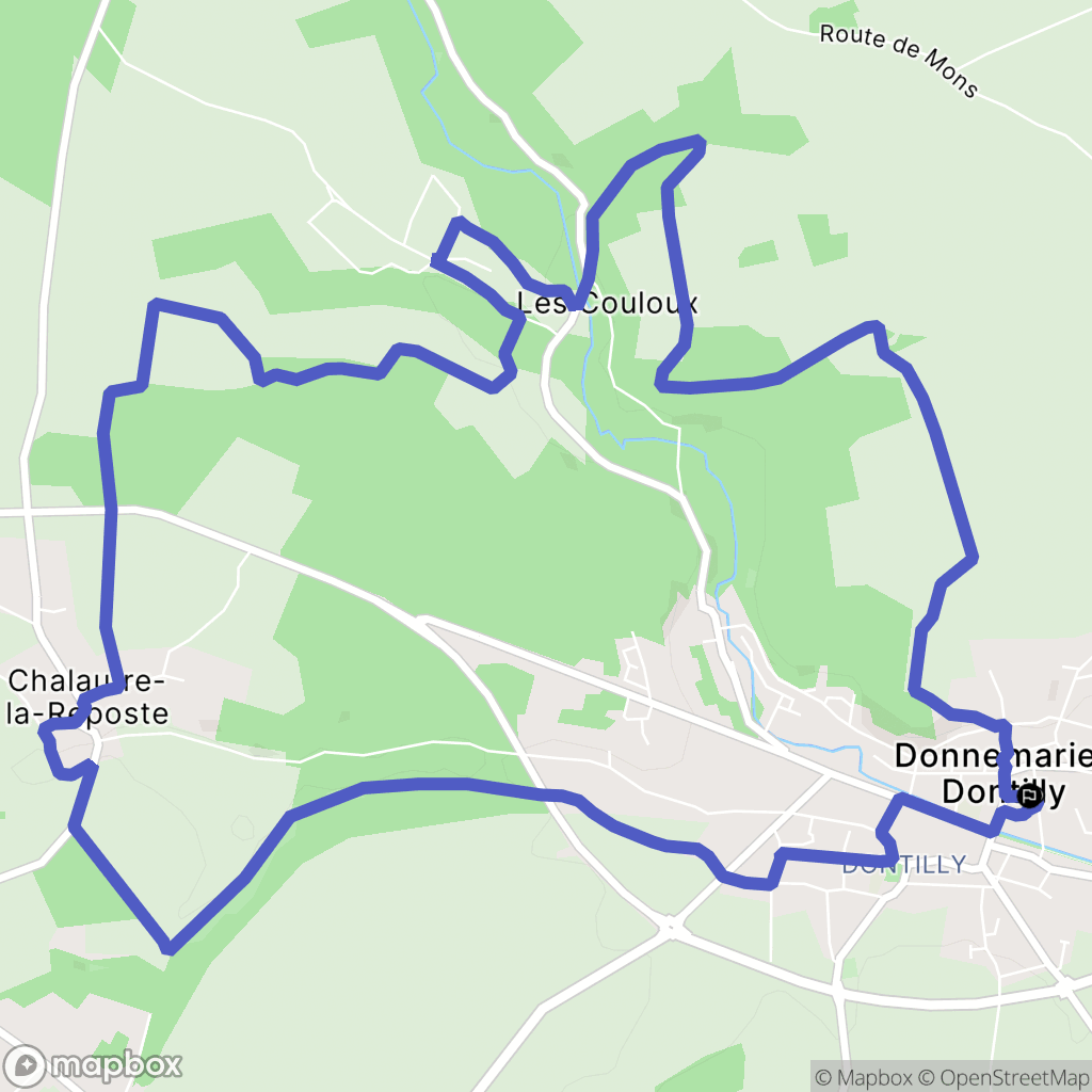Donnemarie-Dontilly : carte du parcours de randonnée - France