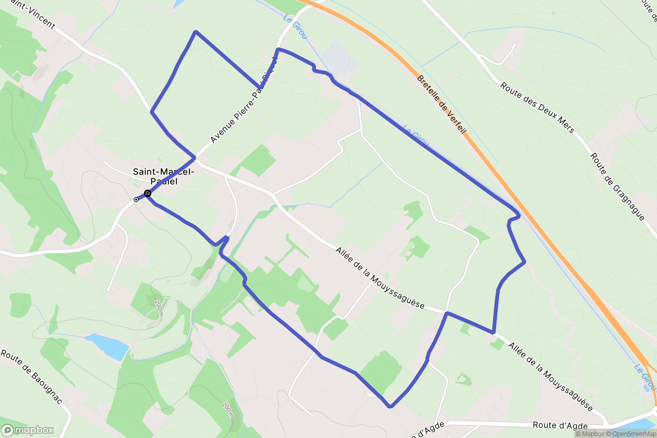 Saint-Marcel-Paulel : carte du parcours de randonnée - France