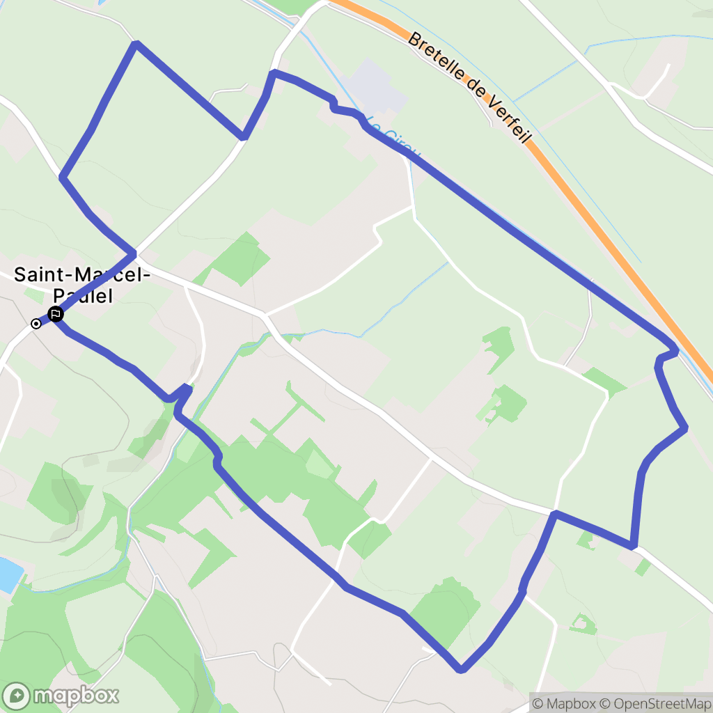 Saint-Marcel-Paulel : carte du parcours de randonnée - France