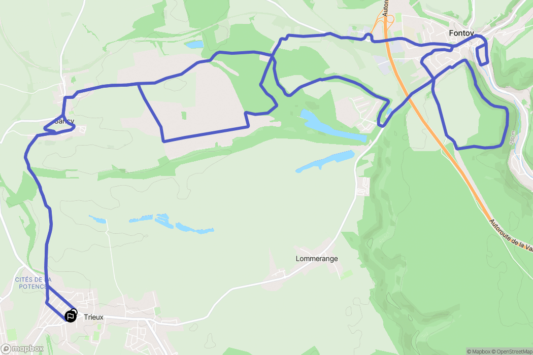 Trieux : carte du parcours de randonnée - France