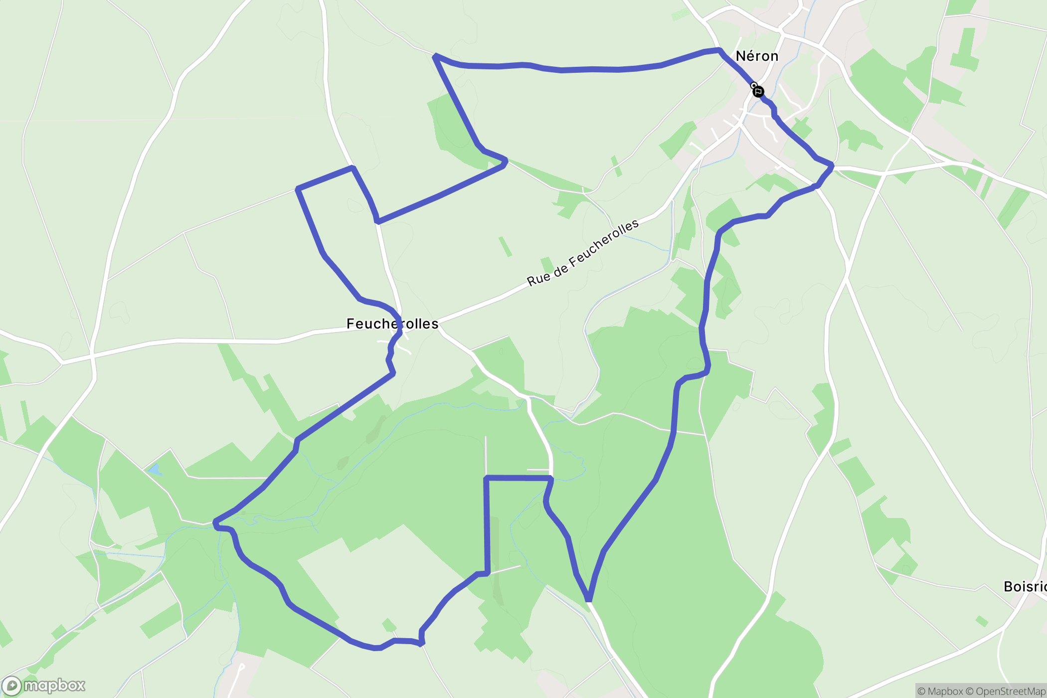 Néron : carte du parcours de randonnée - France