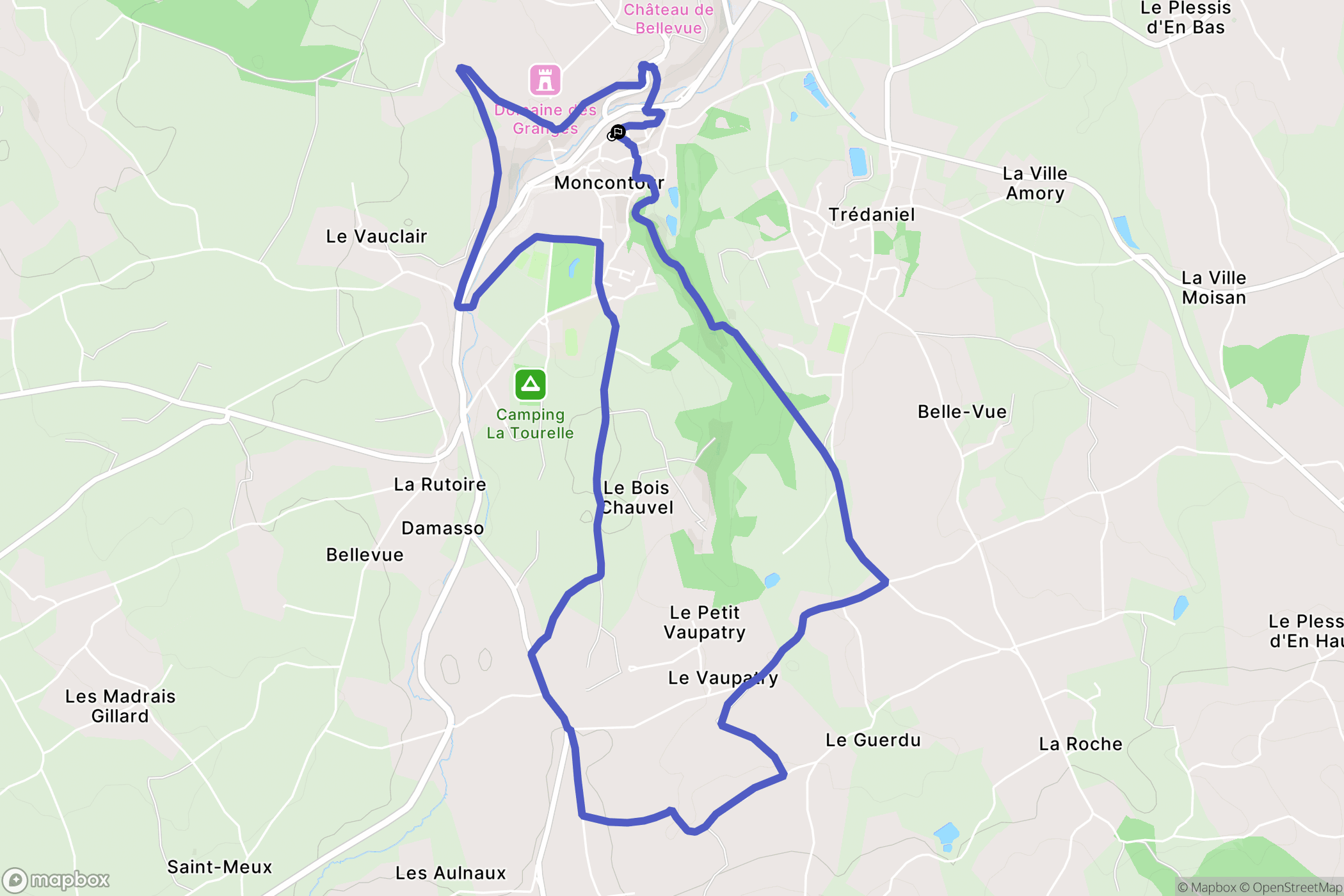 Moncontour : carte du parcours de randonnée - France