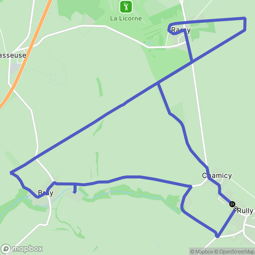 Rully : carte du parcours de randonnée - France