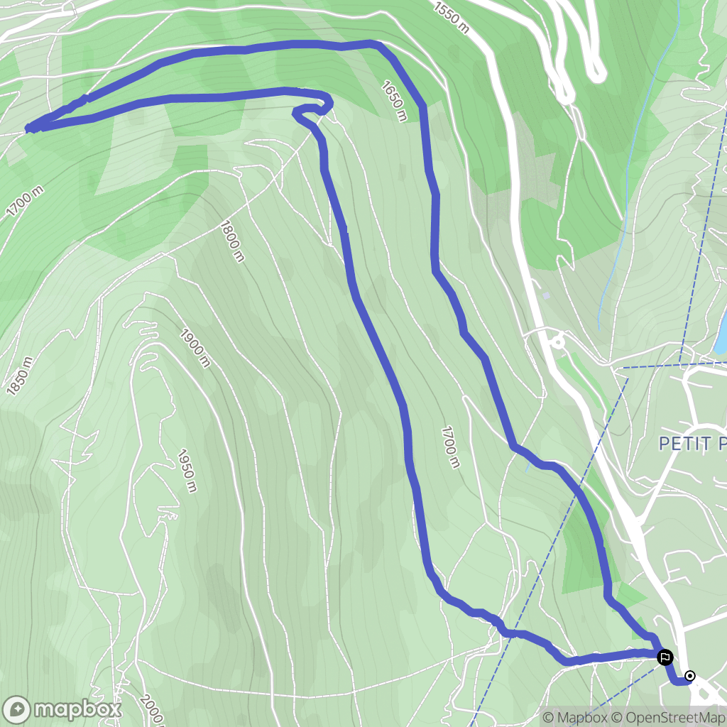 Les Deux-Alpes : carte du parcours de randonnée - France