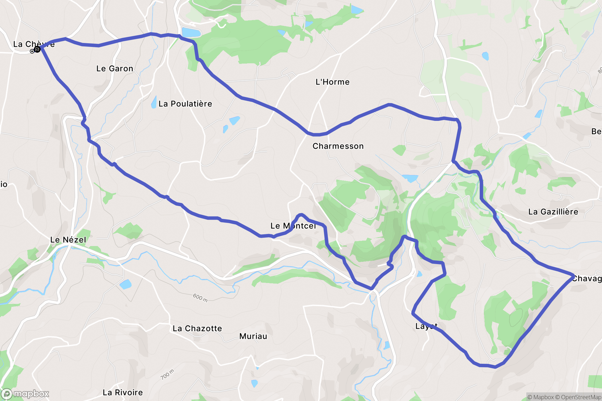 Saint-Martin-en-Haut : carte du parcours de randonnée - France