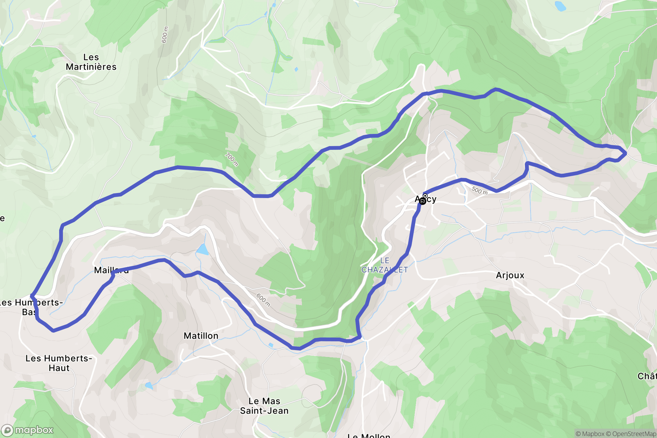 Ancy : carte du parcours de randonnée - France