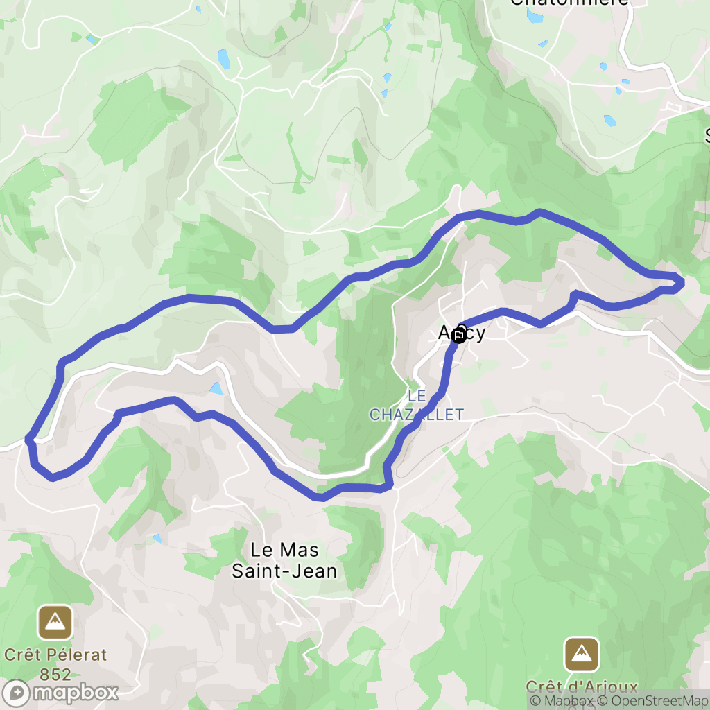 Ancy : carte du parcours de randonnée - France