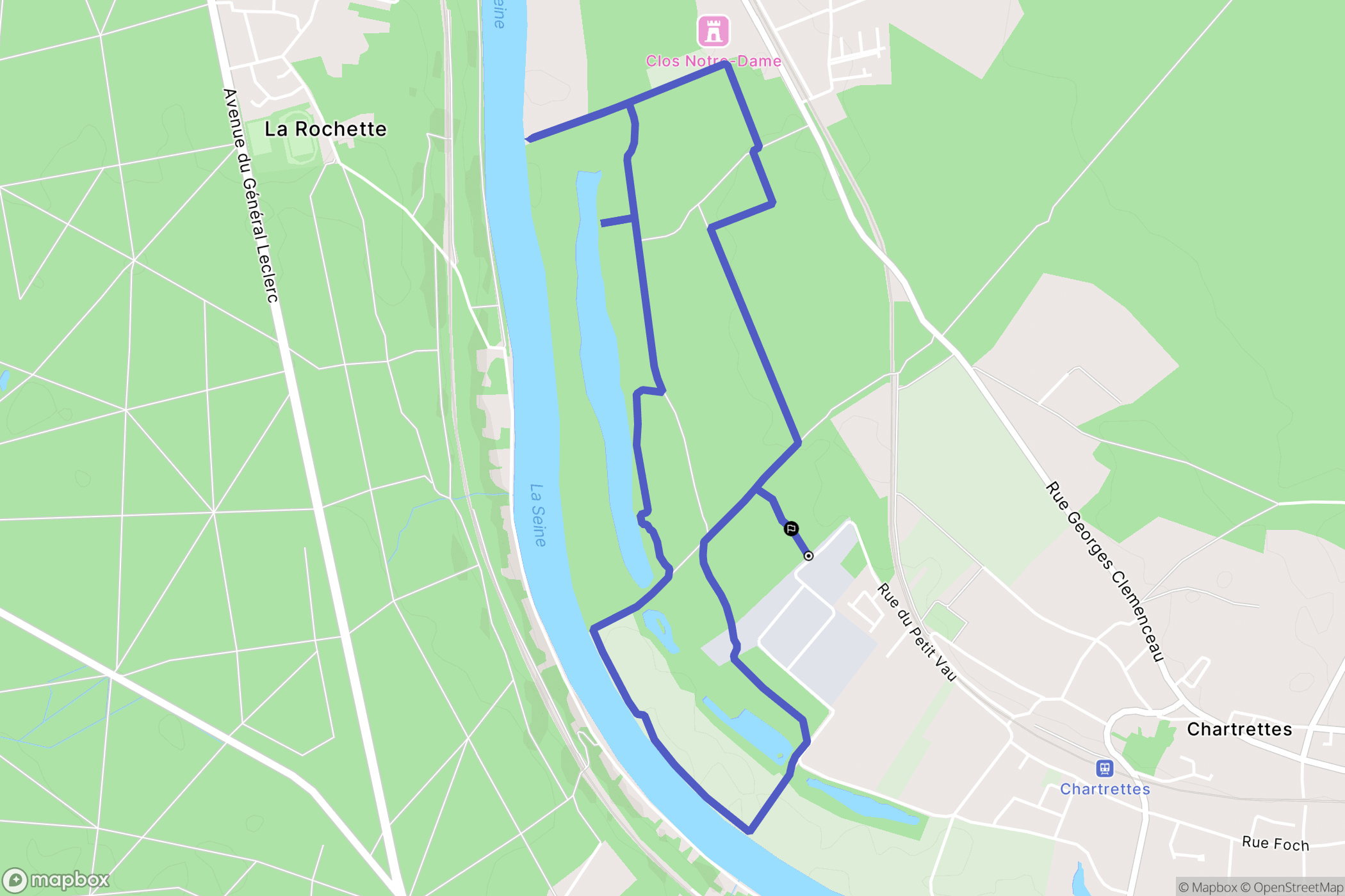 Chartrettes : carte du parcours de randonnée - France