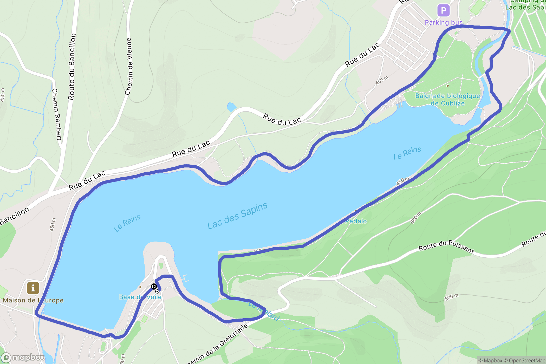 Ronno : carte du parcours de randonnée - France