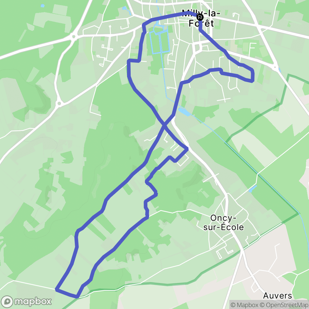 Milly-la-Forêt : carte du parcours de randonnée - France