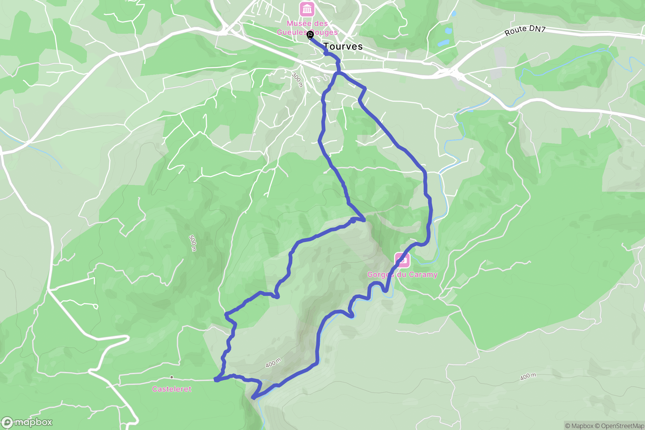 Tourves : carte du parcours de randonnée - France
