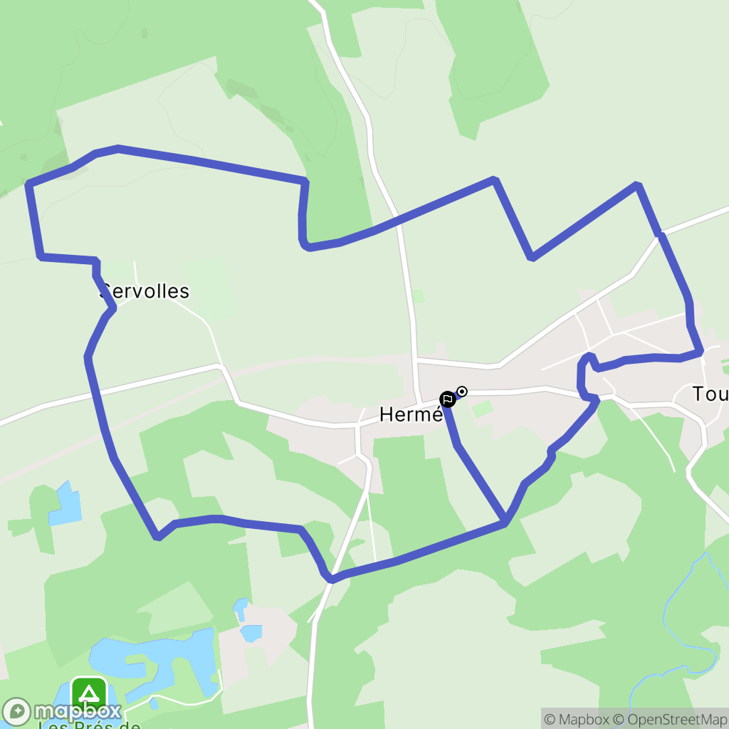 Hermé : carte du parcours de randonnée - France
