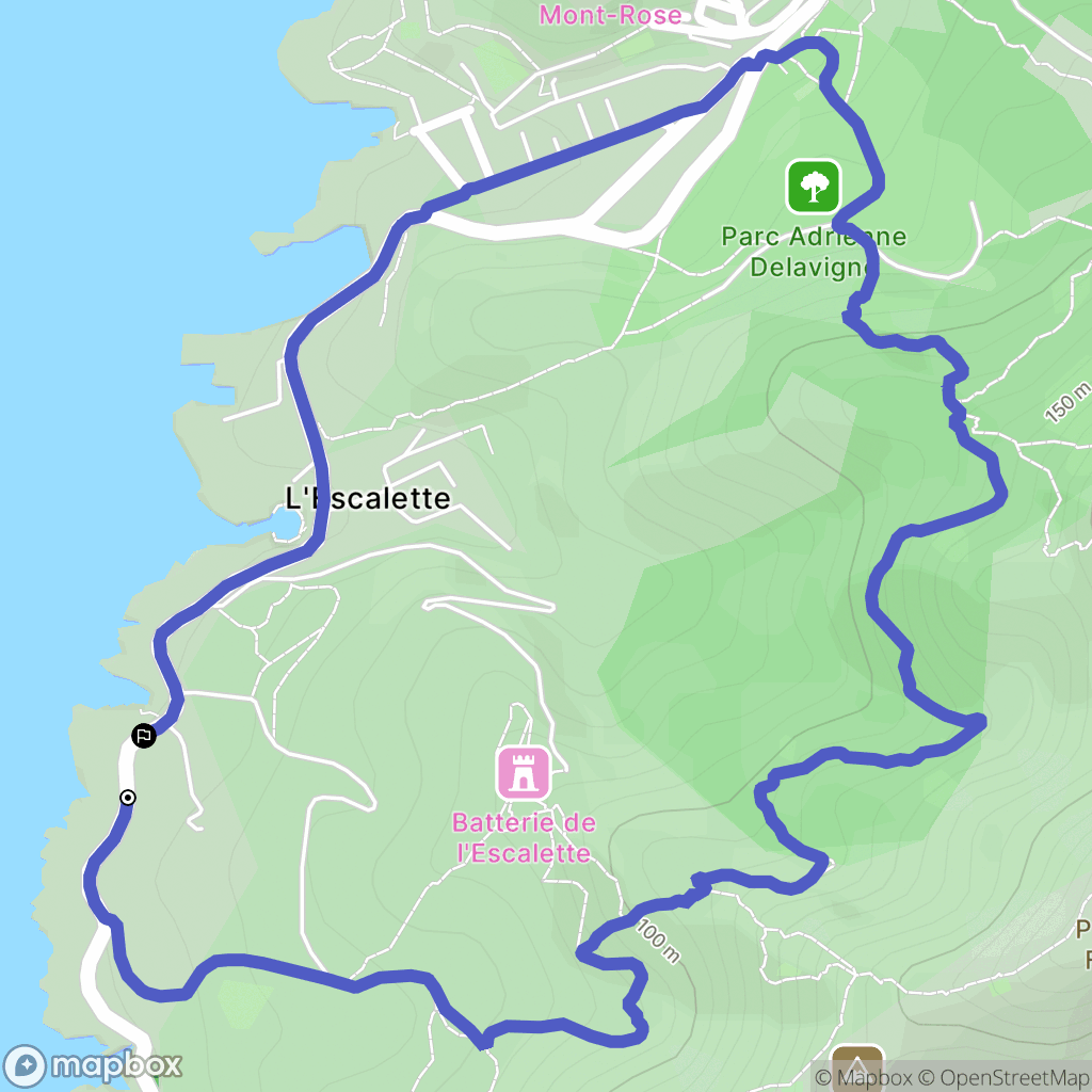 Marseille : carte du parcours de randonnée - France