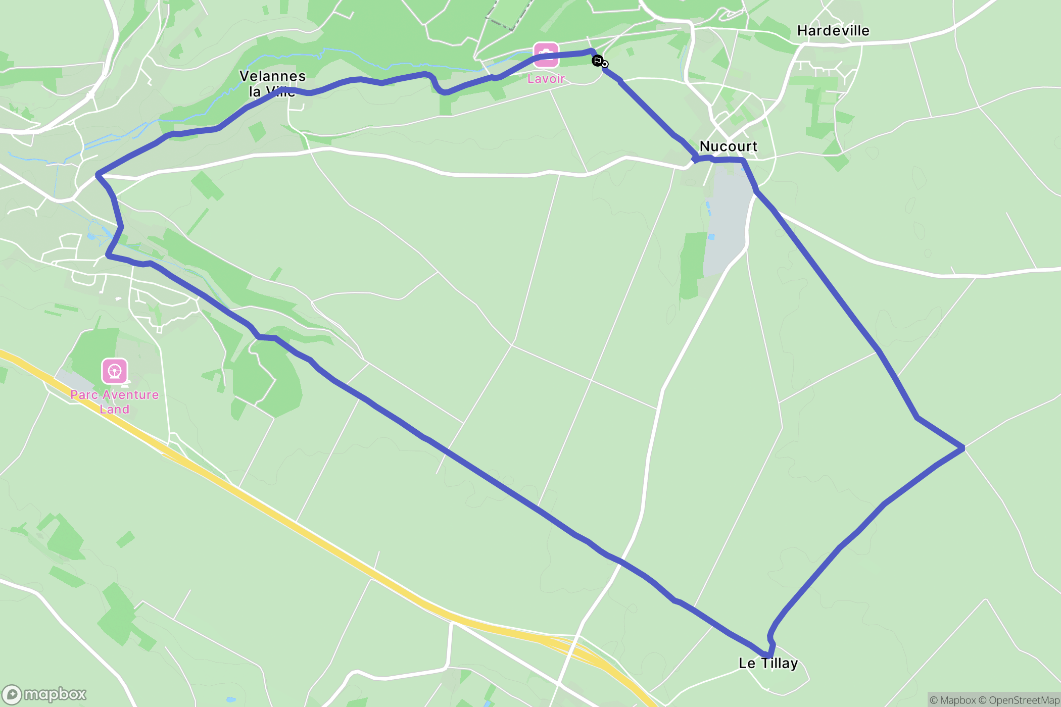 Nucourt : carte du parcours de randonnée - France