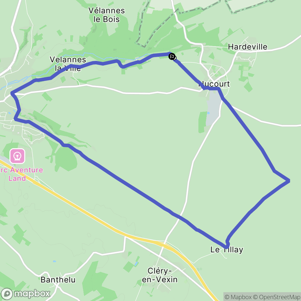 Nucourt : carte du parcours de randonnée - France