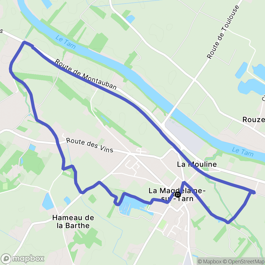 La Magdelaine-sur-Tarn : carte du parcours de randonnée - France
