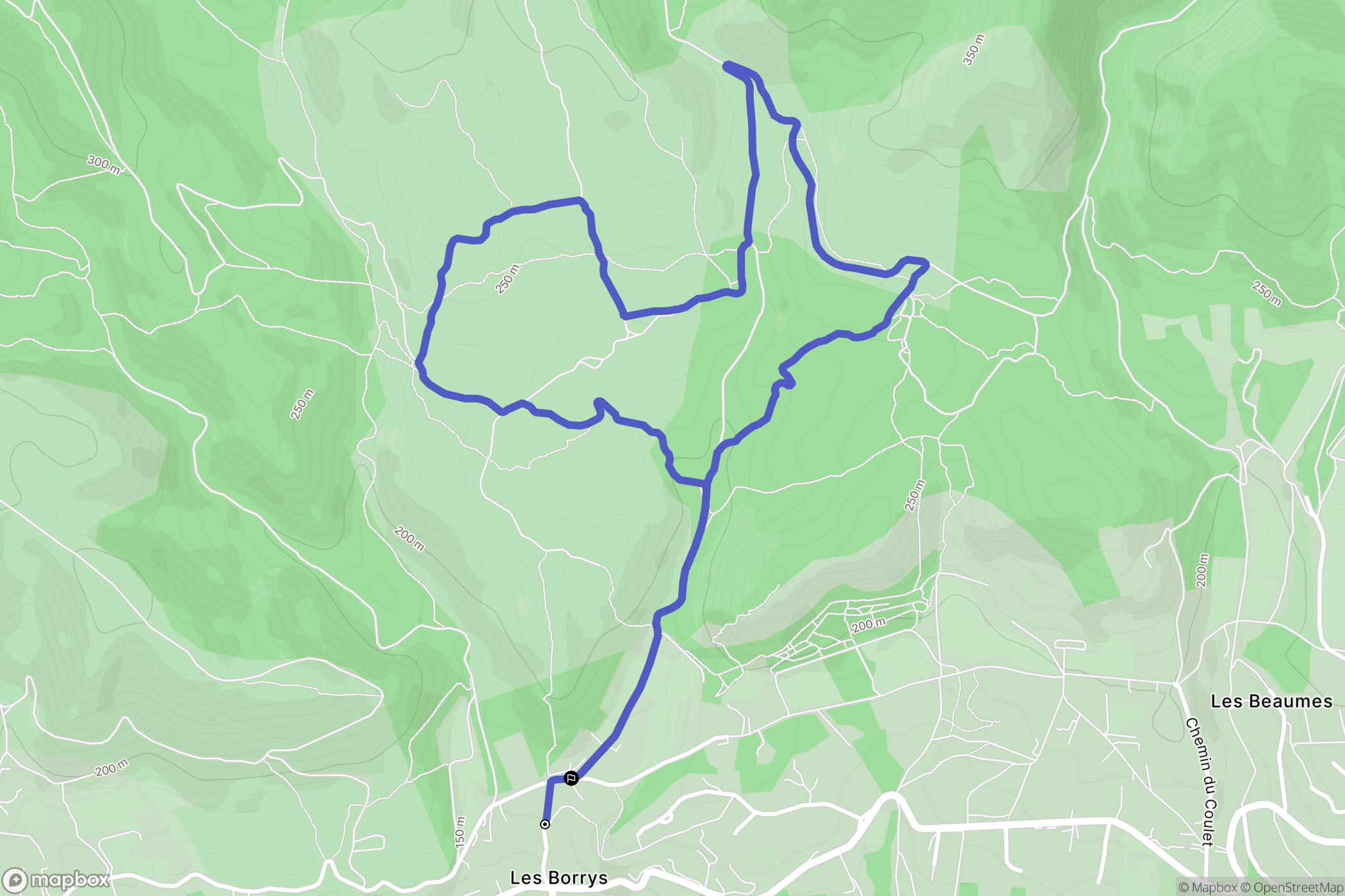 Mérindol : carte du parcours de randonnée - France