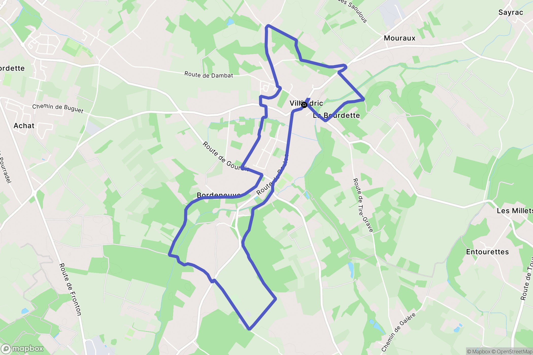 Villaudric : carte du parcours de randonnée - France