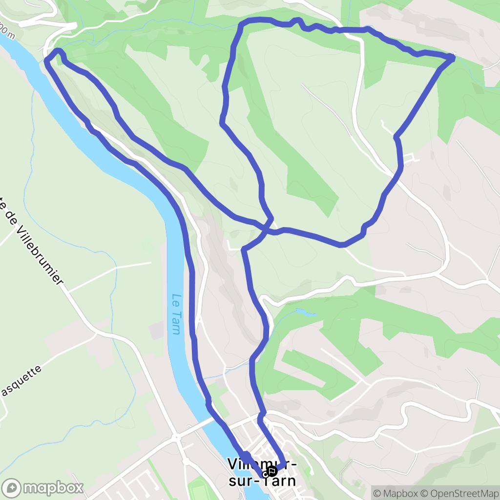 Villemur-sur-Tarn : carte du parcours de randonnée - France