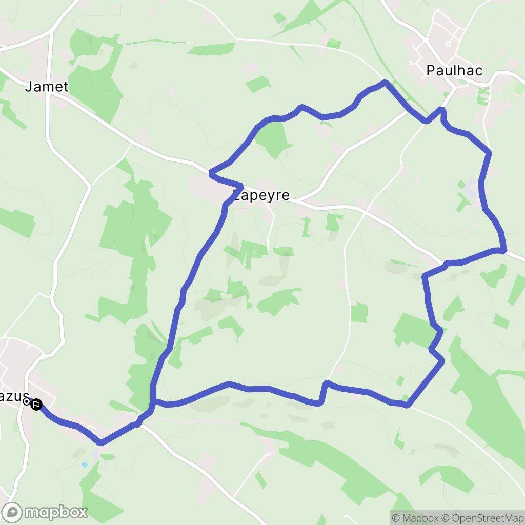 Bazus : carte du parcours de randonnée - France