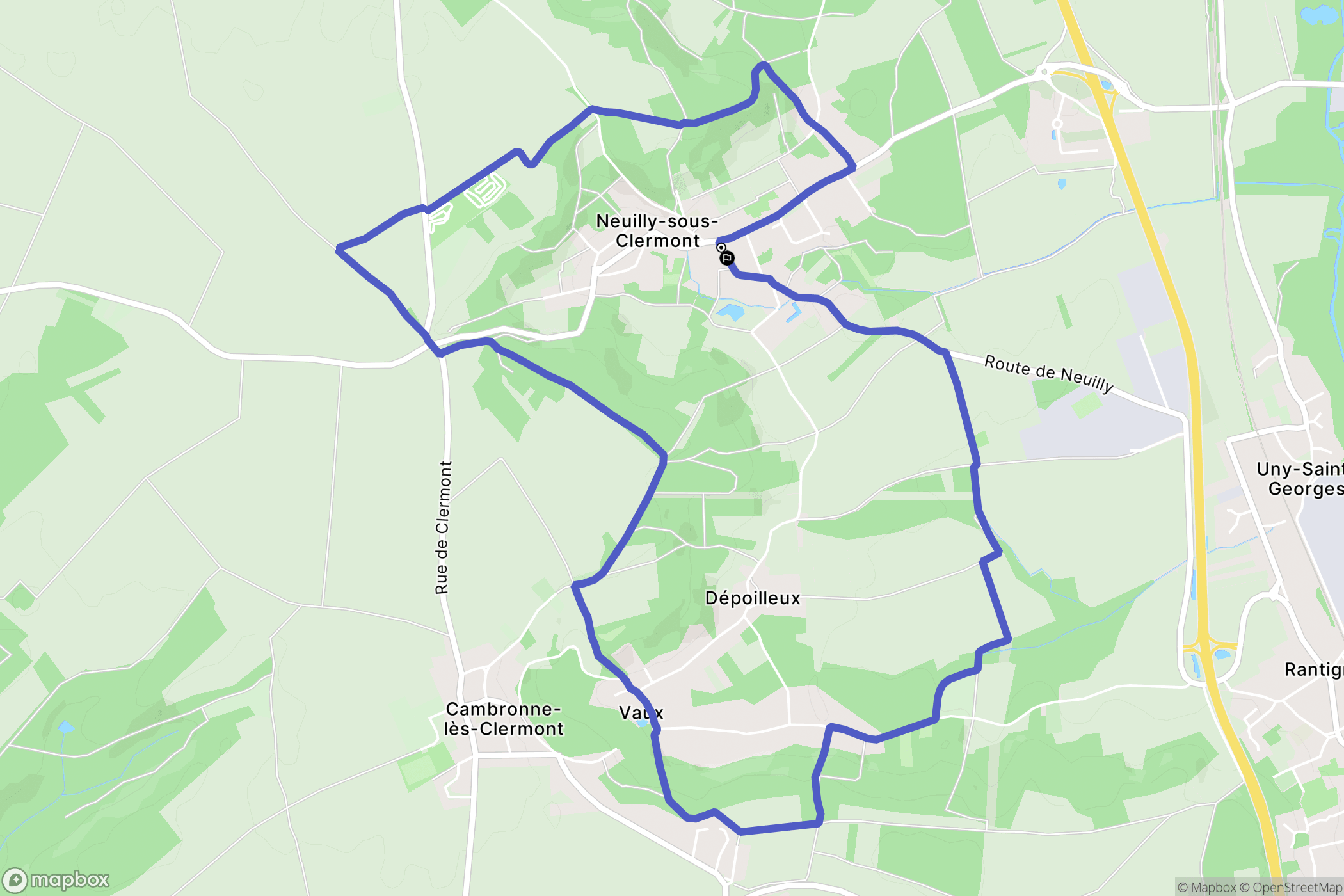 Neuilly-sous-Clermont : carte du parcours de randonnée - France