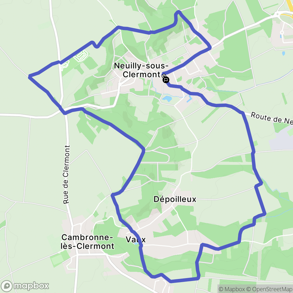 Neuilly-sous-Clermont : carte du parcours de randonnée - France