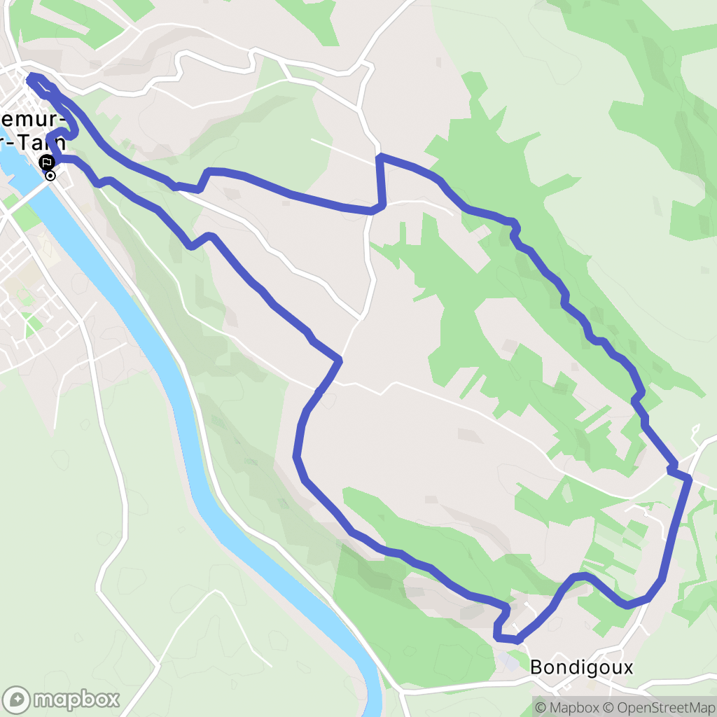 Villemur-sur-Tarn : carte du parcours de randonnée - France