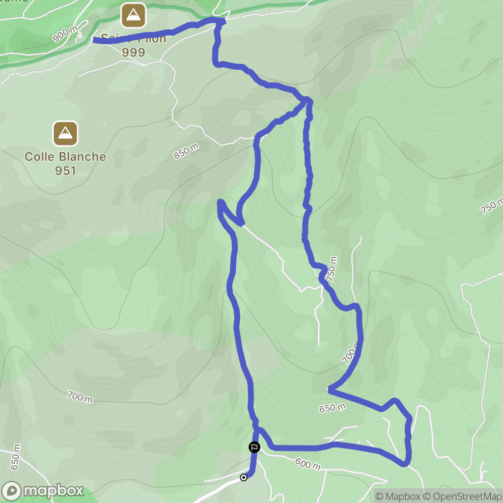 Riboux : carte du parcours de randonnée - France