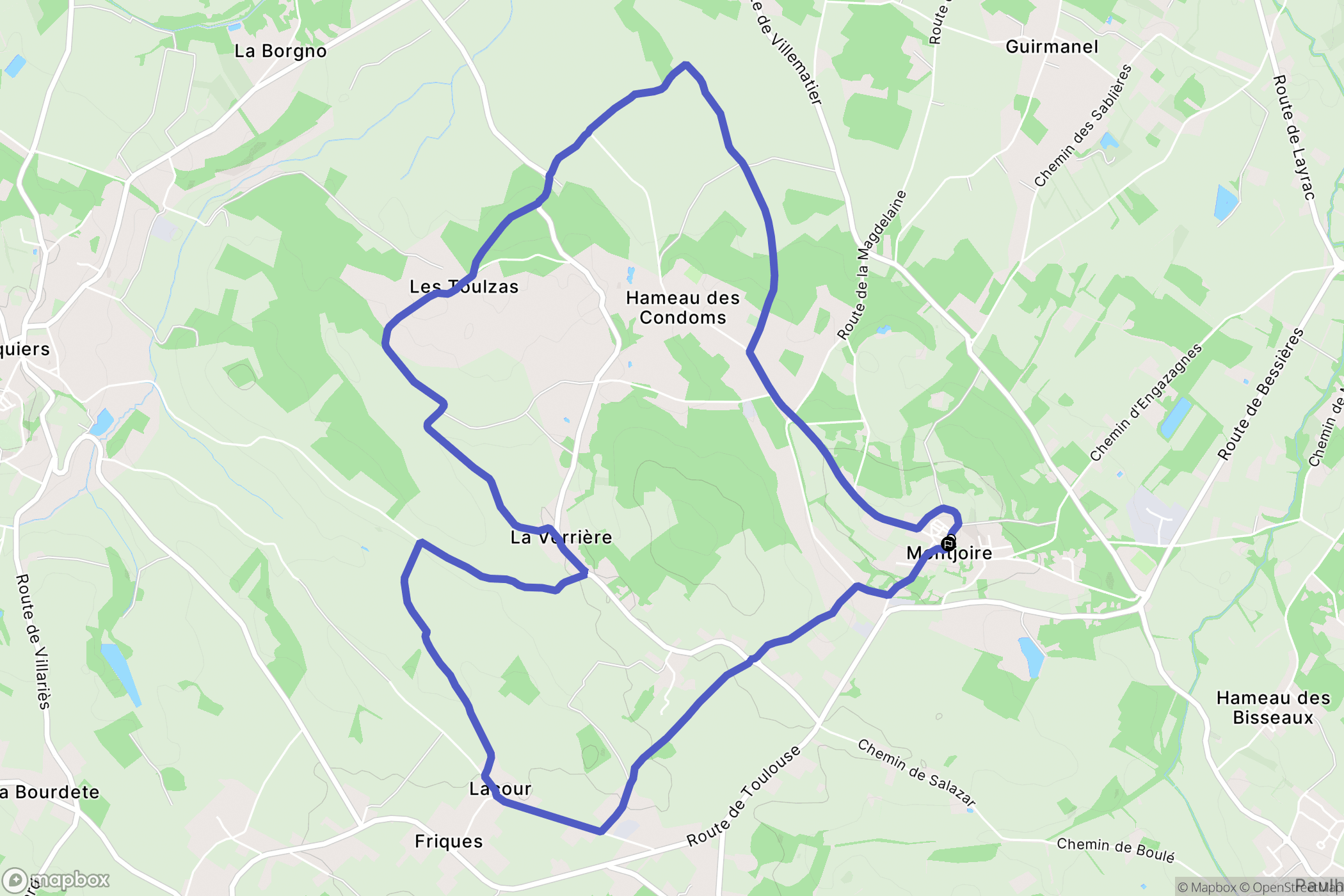 Montjoire : carte du parcours de randonnée - France