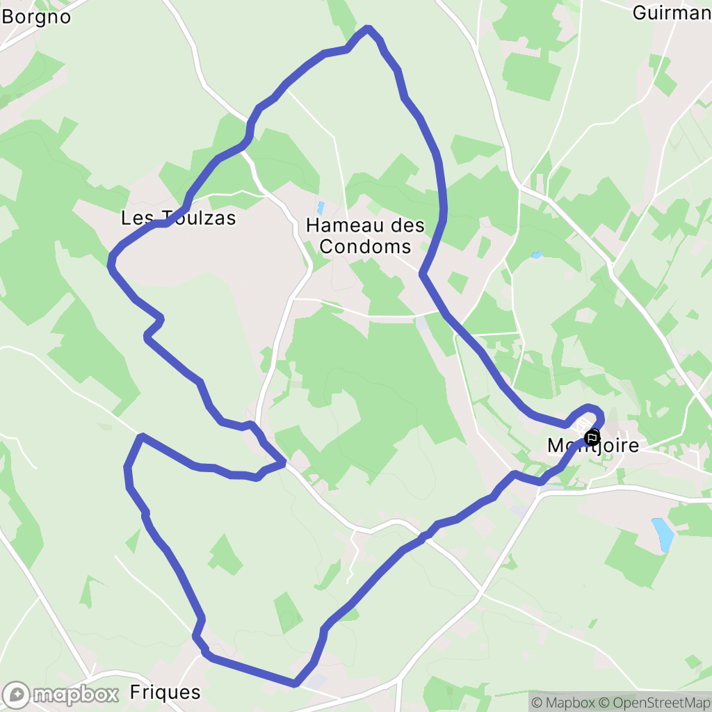 Montjoire : carte du parcours de randonnée - France