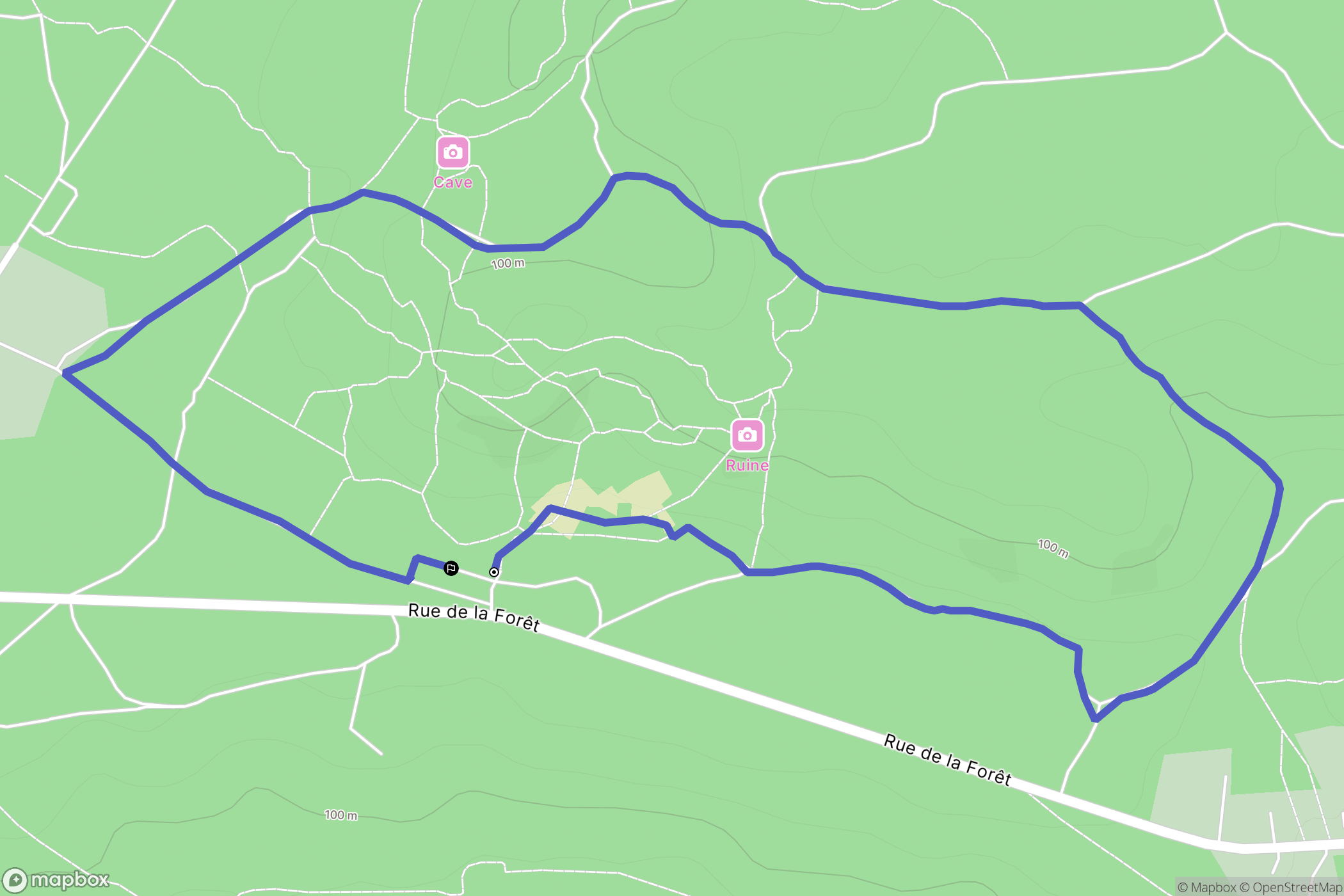 Le Vaudoué : carte du parcours de randonnée - France