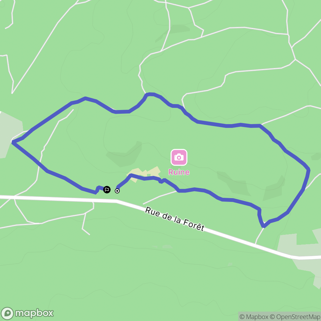 Le Vaudoué : carte du parcours de randonnée - France