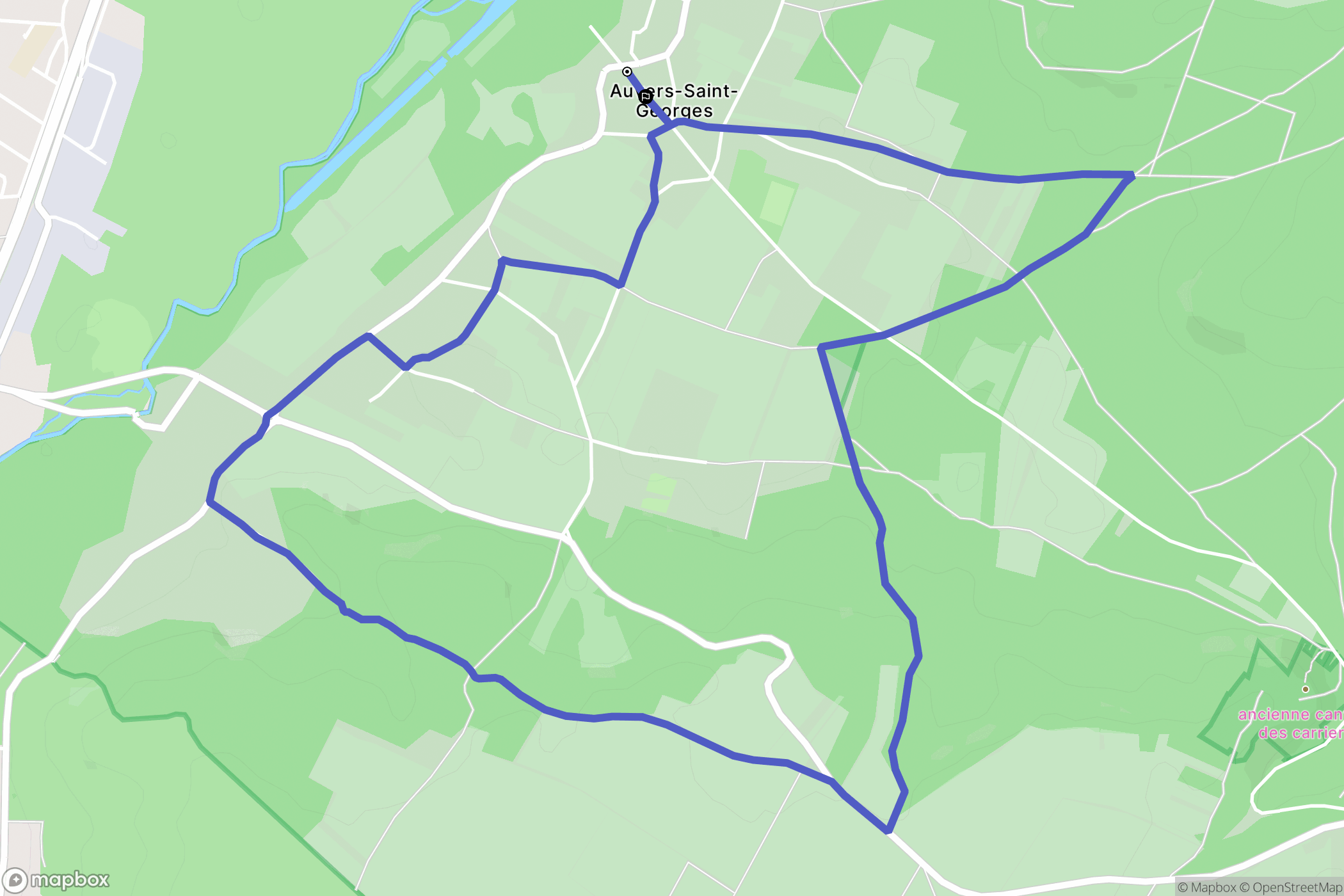 Auvers-Saint-Georges : carte du parcours de randonnée - France