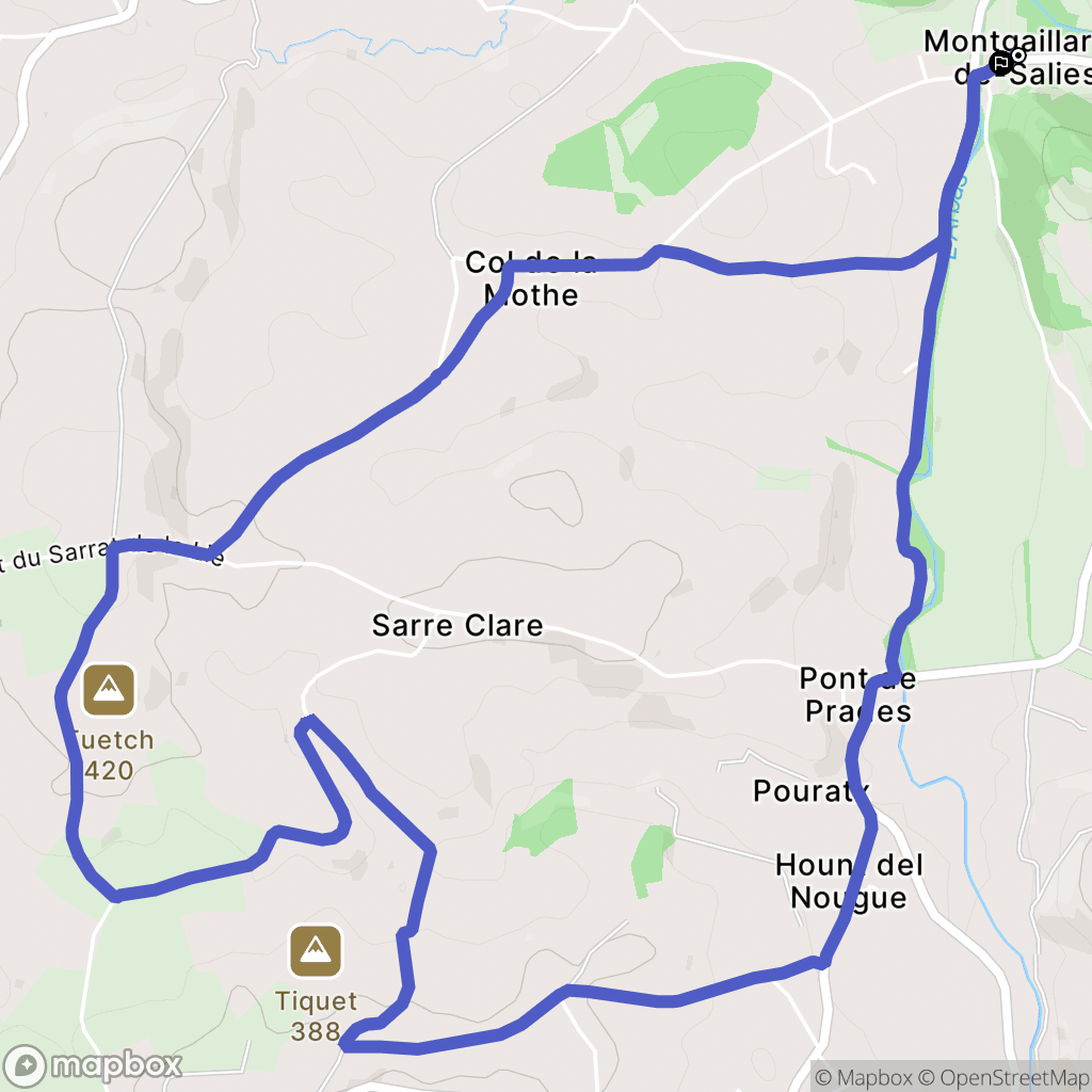 Montgaillard-de-Salies : carte du parcours de randonnée - France