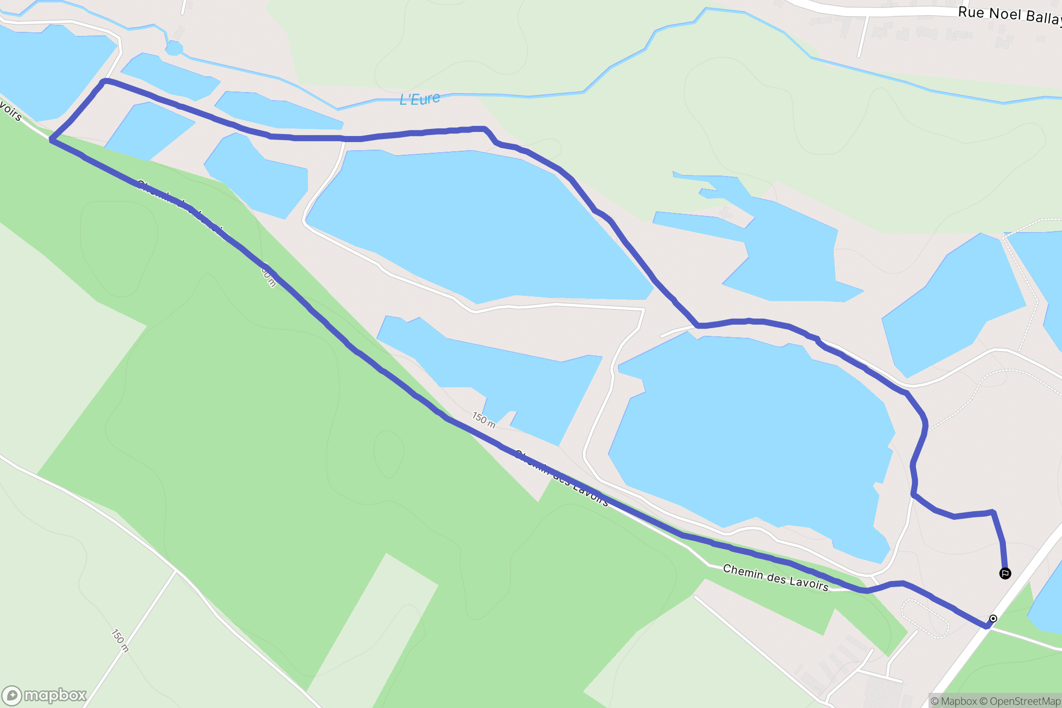 Fontenay-sur-Eure : carte du parcours de randonnée - France