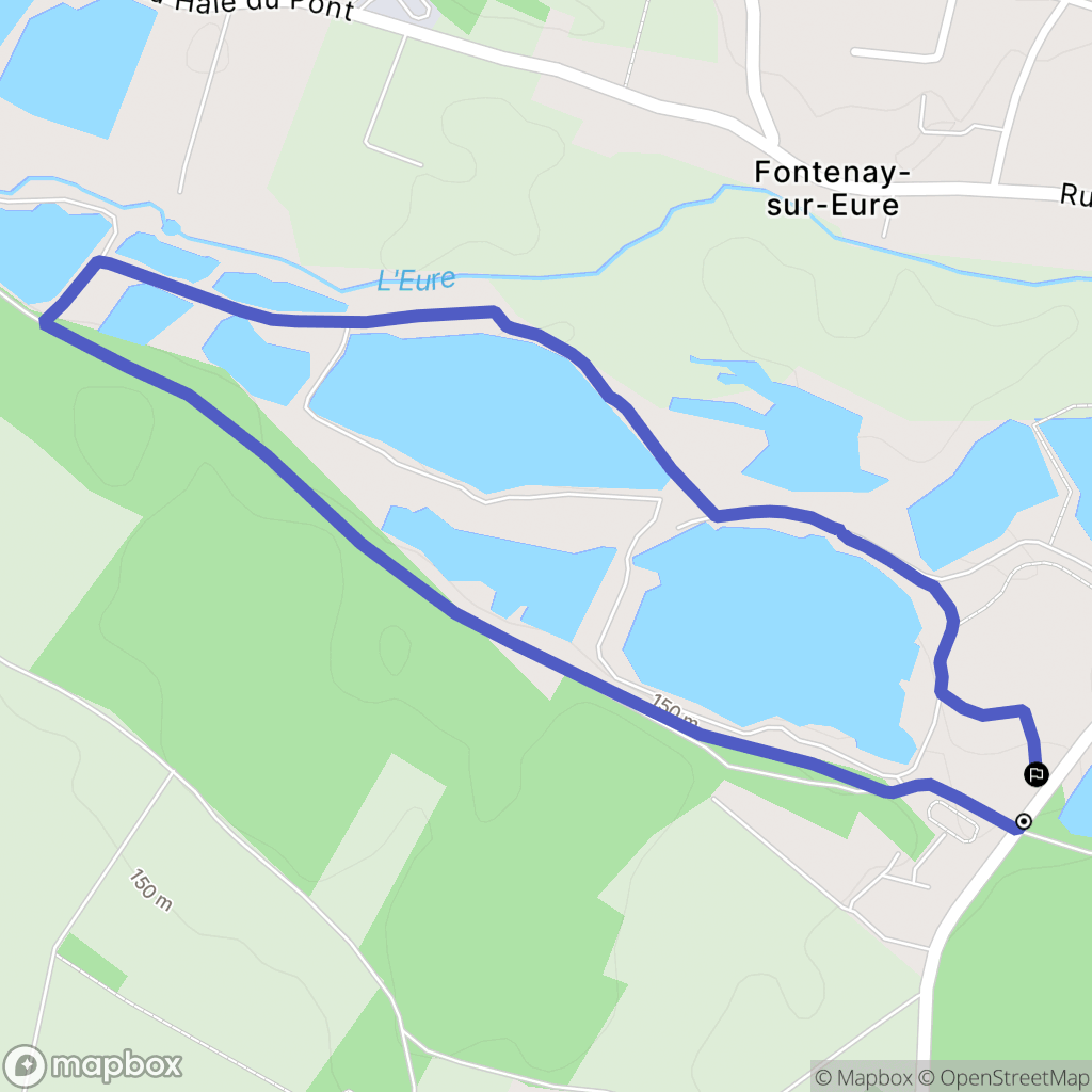 Fontenay-sur-Eure : carte du parcours de randonnée - France