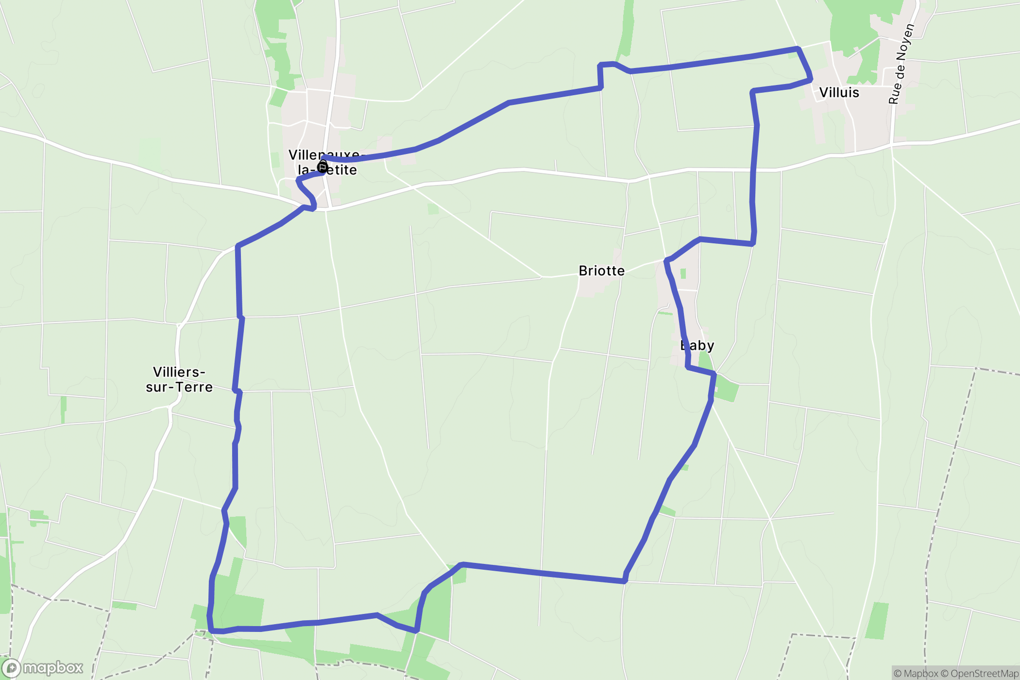 Villenauxe-la-Petite : carte du parcours de randonnée - France