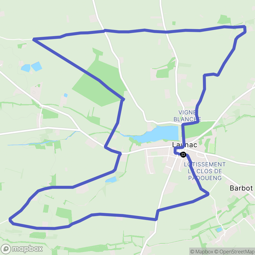 Launac : carte du parcours de randonnée - France