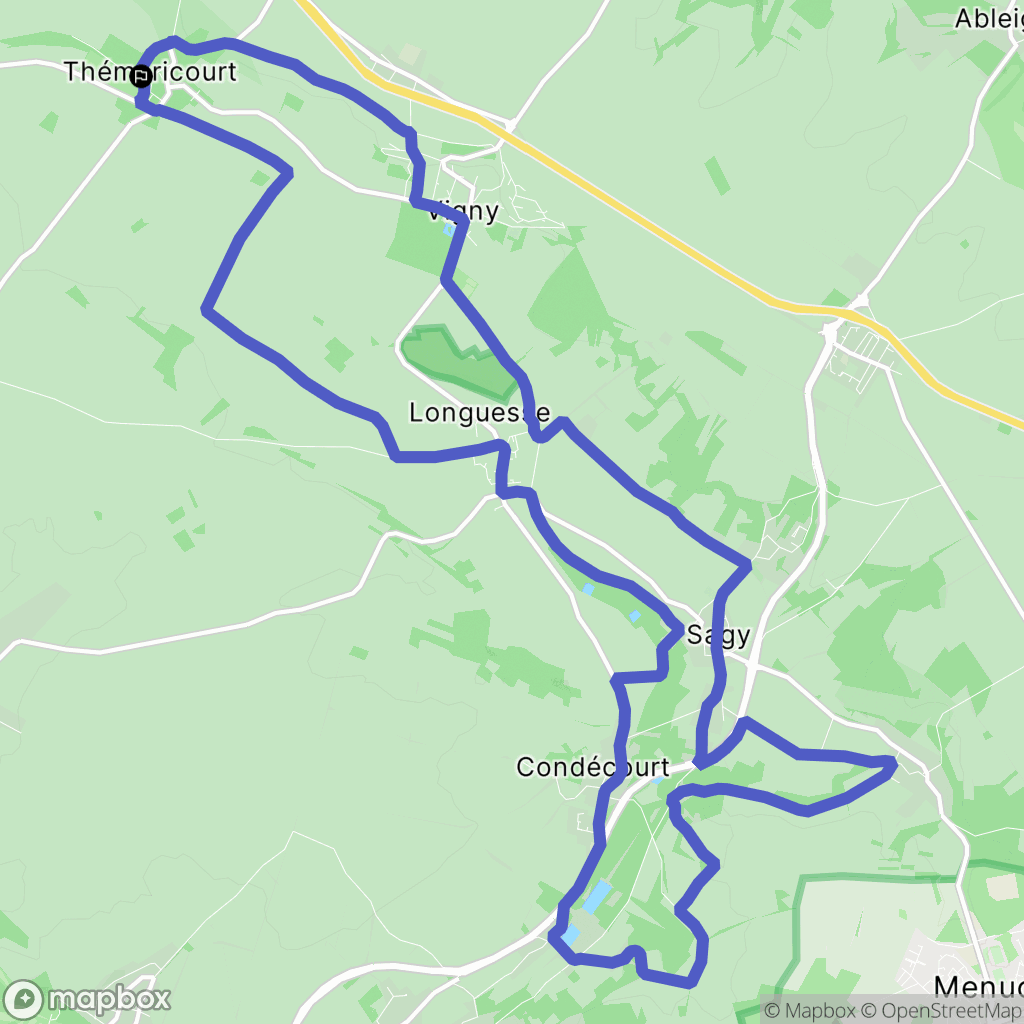 Théméricourt : carte du parcours de randonnée - France
