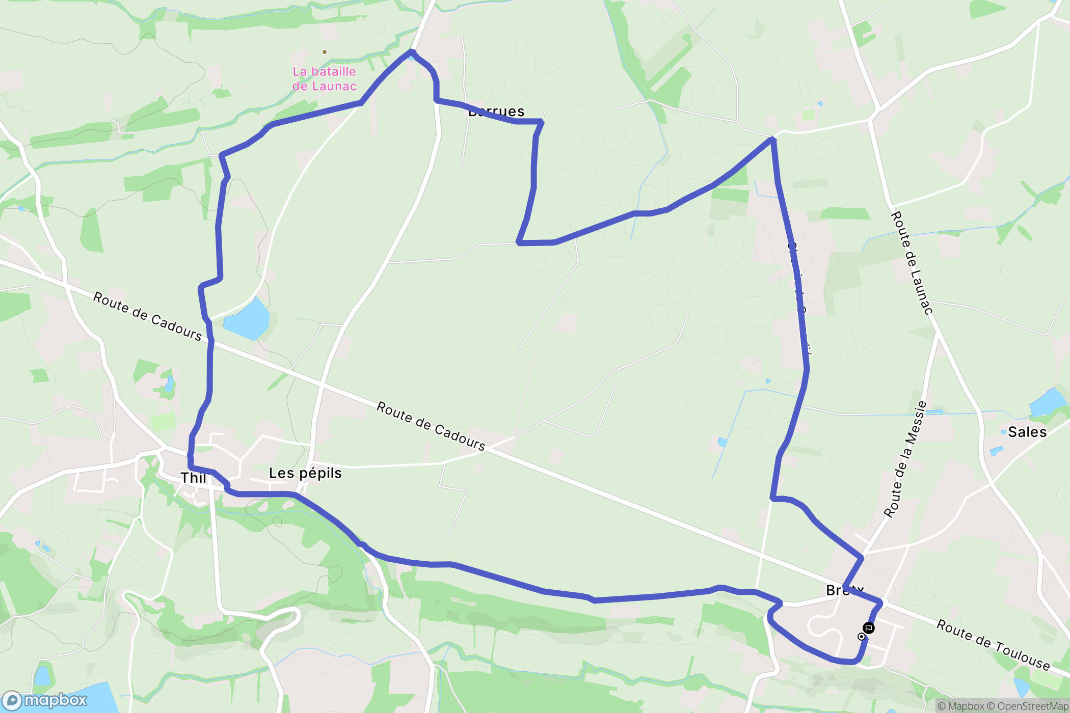 Bretx : carte du parcours de randonnée - France
