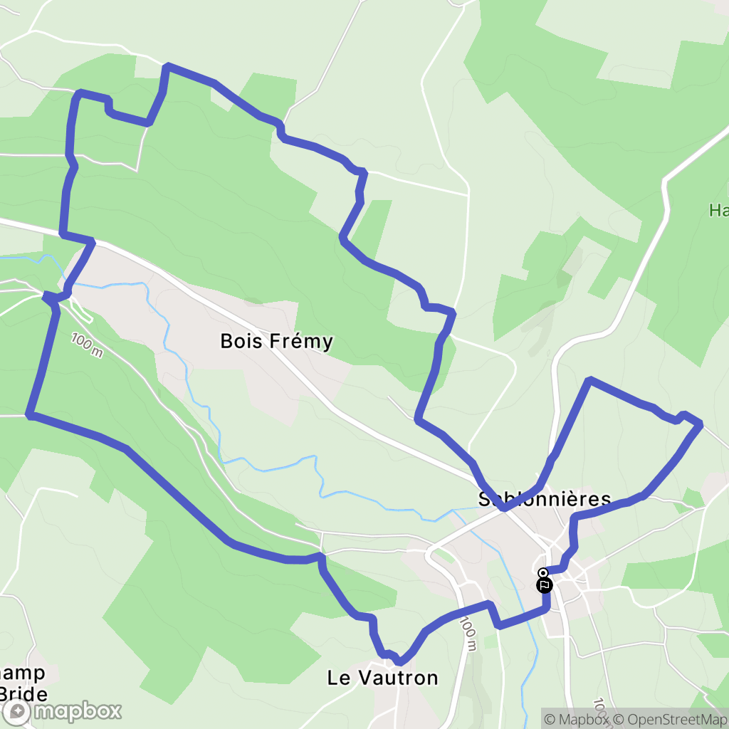 Sablonnières : carte du parcours de randonnée - France