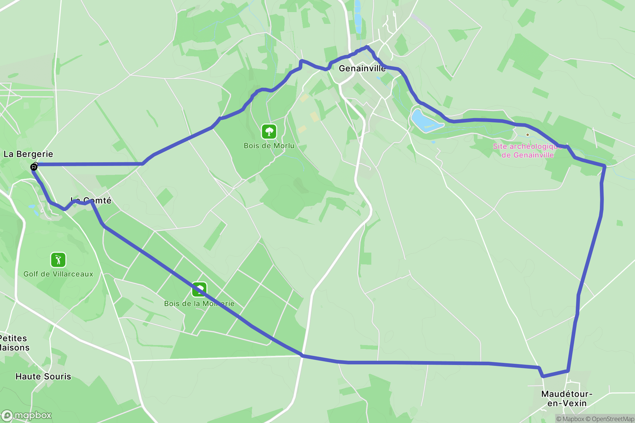 Chaussy : carte du parcours de randonnée - France