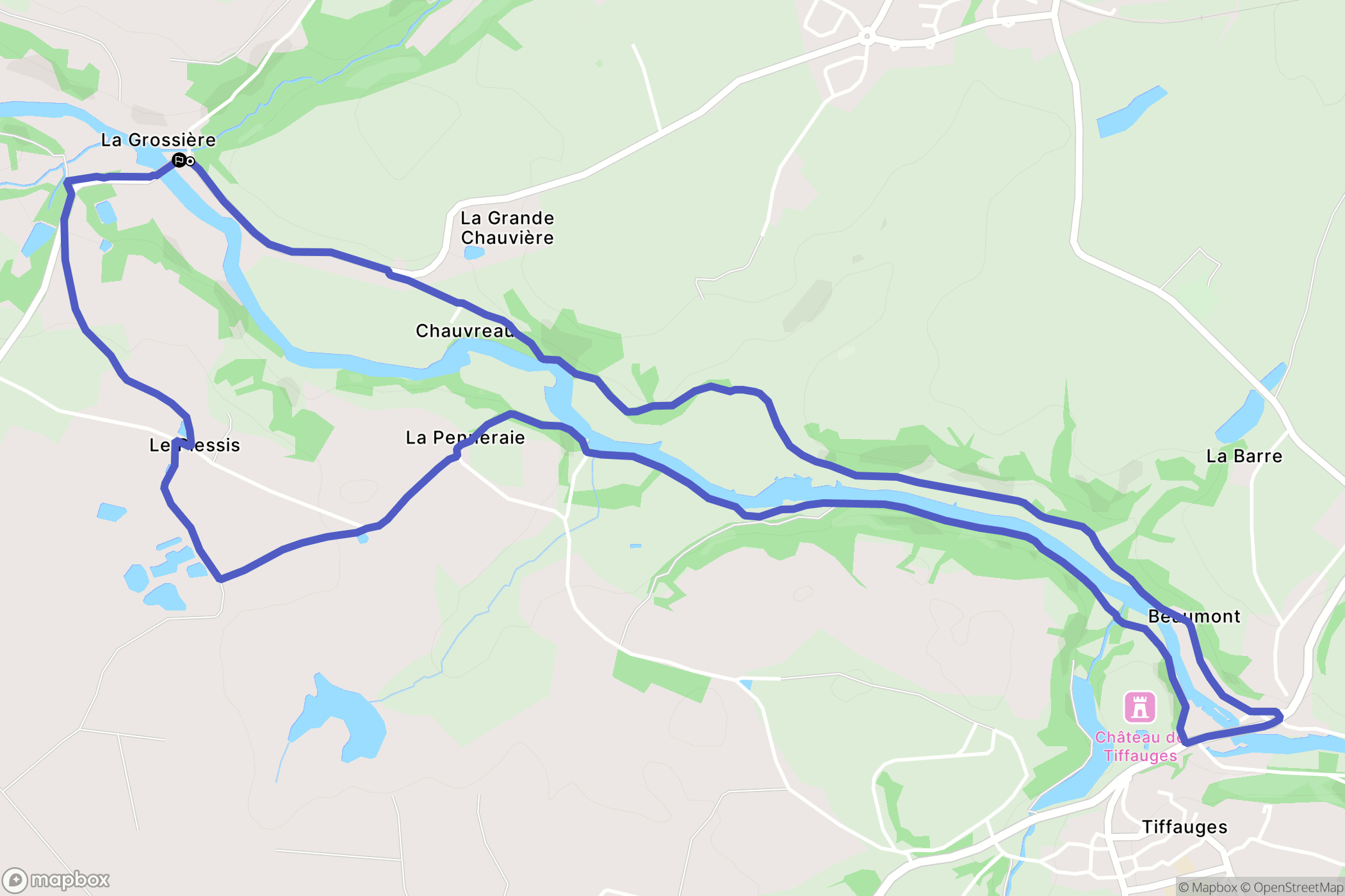 La Grossière : carte du parcours de randonnée - France