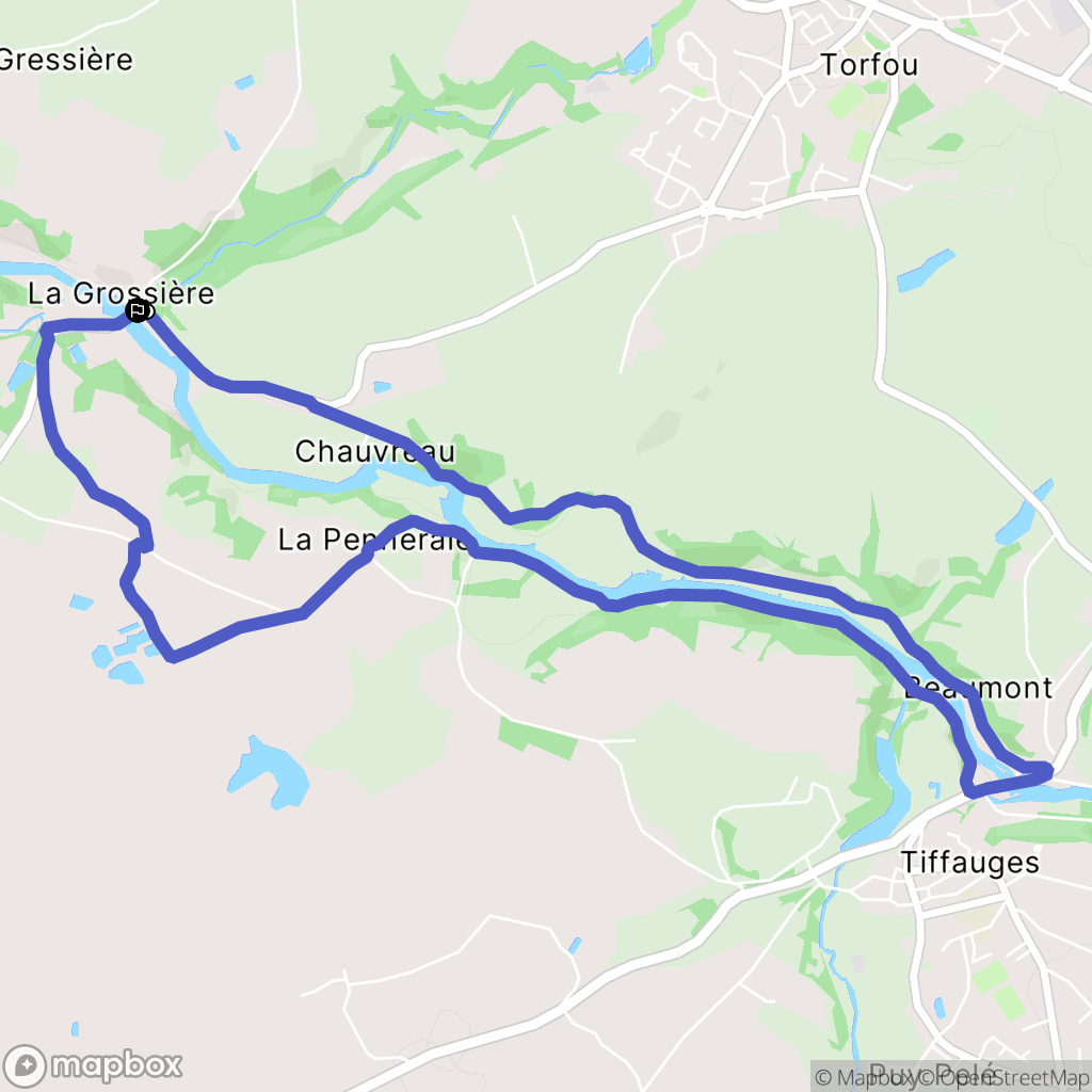 La Grossière : carte du parcours de randonnée - France