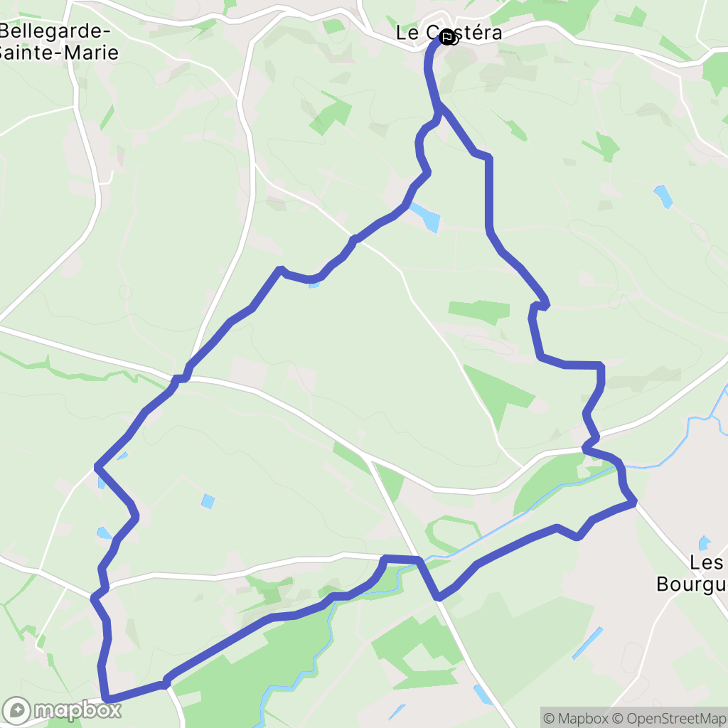Le Castera : carte du parcours de randonnée - France