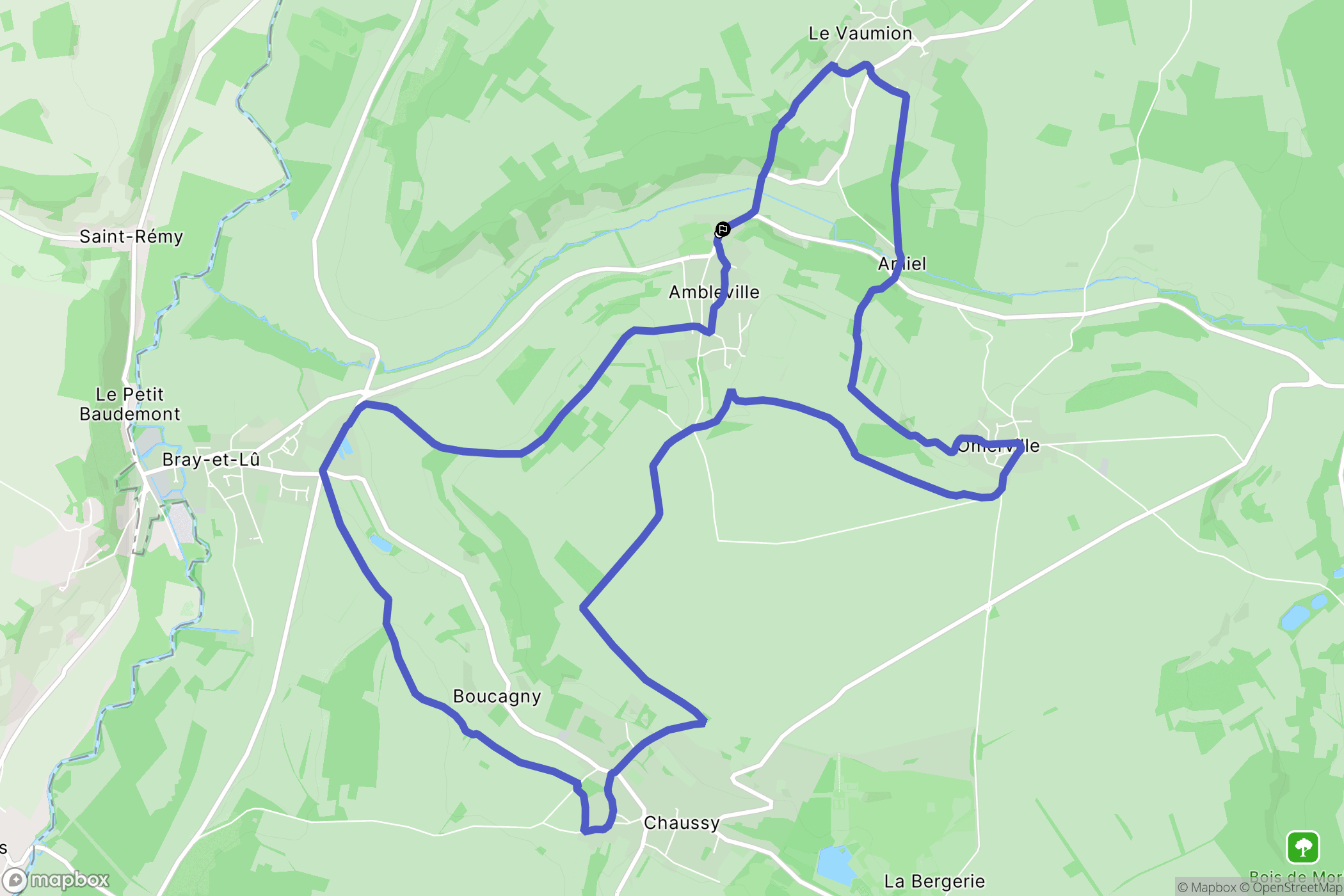 Ambleville : carte du parcours de randonnée - France
