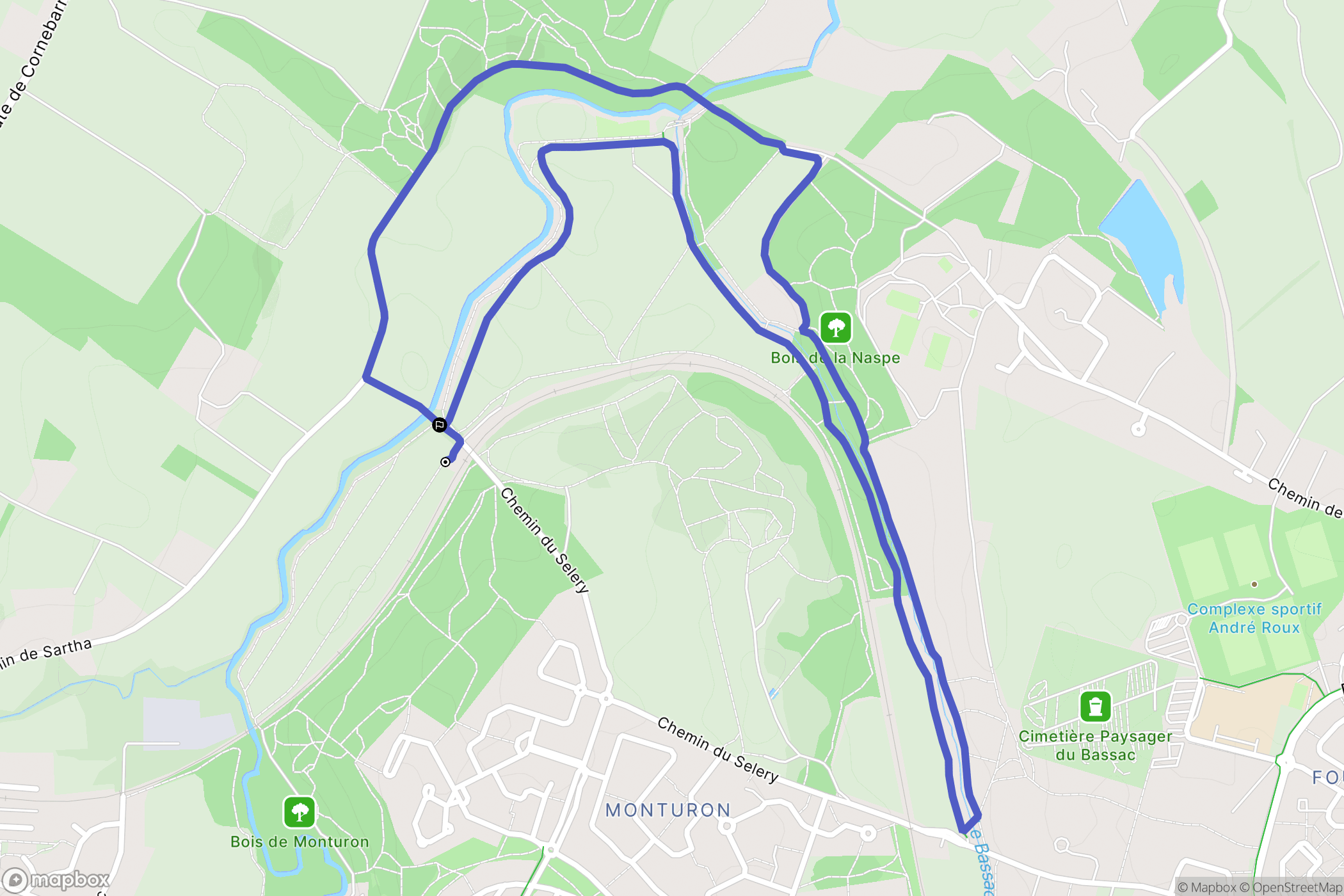 Colomiers : carte du parcours de randonnée - France