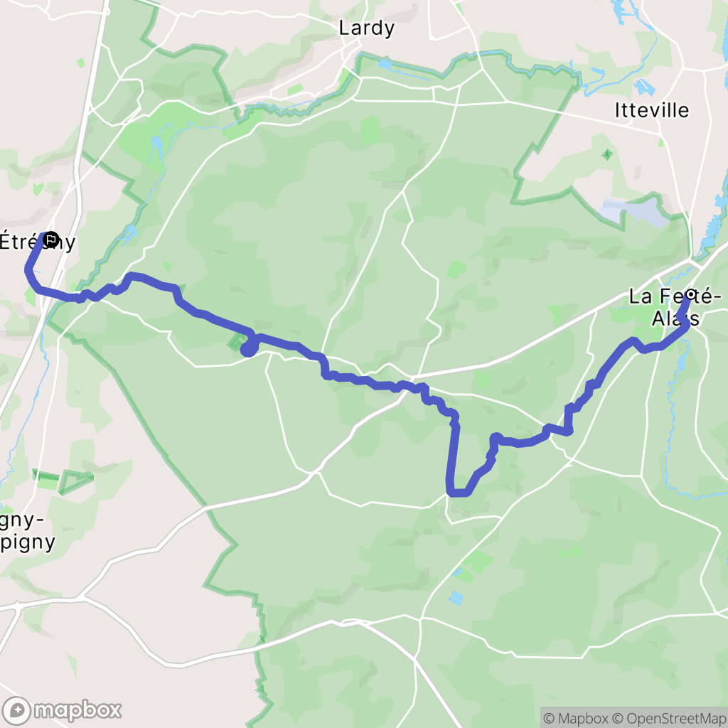 La Ferté-Alais : carte du parcours de randonnée - France