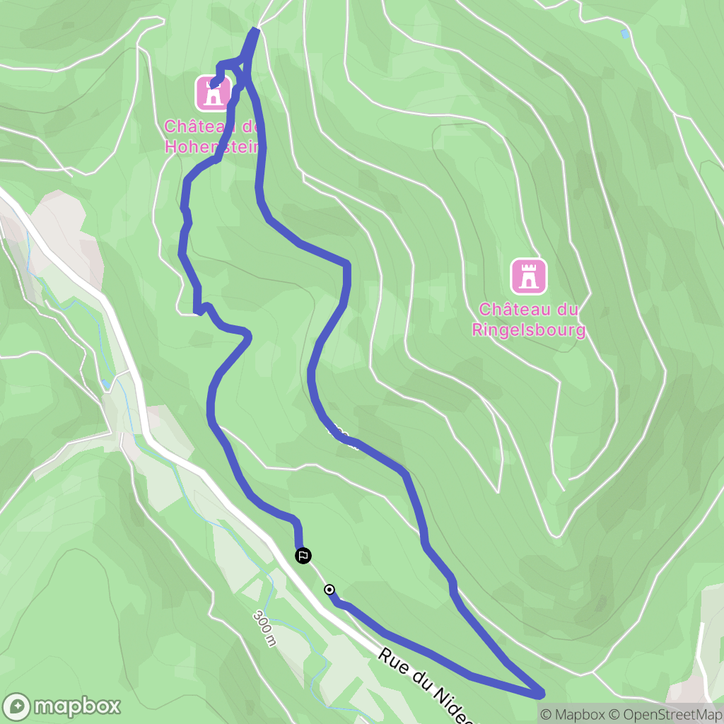 Oberhaslach : carte du parcours de randonnée - France